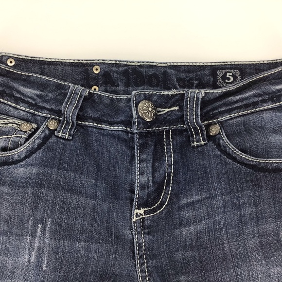 L.A. idol Cropped Dark Blue Wash Jeans, 29 - Picture 5 of 16